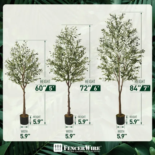 Miniatura 3 de Fencer Wire Árbol topiario artificial en maceta, rama de olivo sintético y fruta, decoración moderna de planta sintética en maceta para interiores