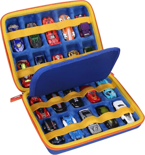 Miniatura 11 de Funda de almacenamiento Mchoi para 20 autos HotWheels, organizador de autos de juguete para el almacenamiento de tus autos Matchbox, rojo, solo