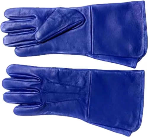 Miniatura 3 de Disfraz medieval para hombre, guantes largos de cuero con puño extendido