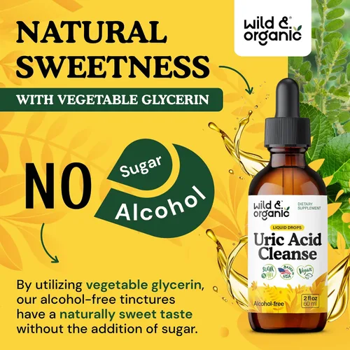 Miniatura 6 de Wild & Organic Gotas de limpieza de ácido úrico, cereza ácida, cúrcuma, complejo rompedor de piedra Chanca para limpieza renal, suplemento de apoyo