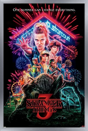 Miniatura 11 de Trends International Netflix Stranger Things: Season 3 - Póster de pared de una hoja, 14.725 x 22.375 pulgadas, versión enmarcada de madera