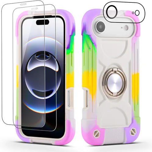 Miniatura 49 de Funda para iPhone Se3/iPhone Se2, iPhone 6/6S, iPhone 7/iPhone 8 de 4.7 pulgadas con soporte de anillo, con 2 protectores de pantalla resistentes