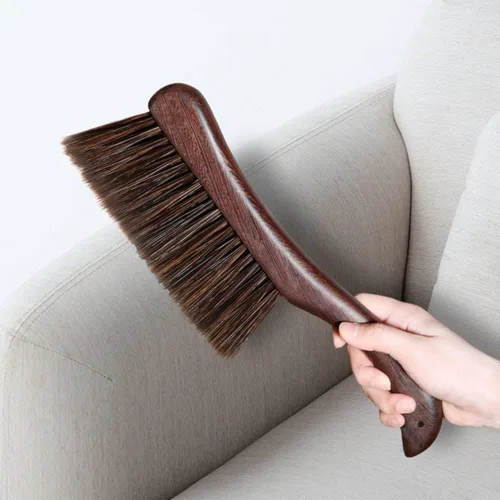Miniatura 2 de Escoba de mano, escoba de mano para cepillo de cama, cepillo de pelo de caballo con mango de madera, cepillo de cama extendido, para automóvil