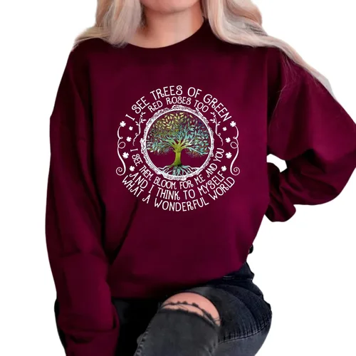 Miniatura 3 de I See Trees Of Green Red Roses Too Shirt, What A Wonderful World Tee, Poetic Sayings, Earth Day, Nature Lovers Gift, Plant Mom T-Shirt, Long Sleeve