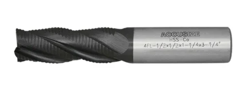 Miniatura 12 de Accusize Industrial Tools Diente fino M42 8% cobalto Tialn desbaste molino de extremo, 1 '' de diámetro, 1 '' diámetro del vástago, 2 '' longitud