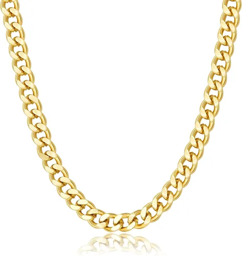 EASYSO Cadena de eslabones cubanos de oro para hombres y mujeres collares de acero inoxidable de 14 quilates para niños 4680394in de ancho