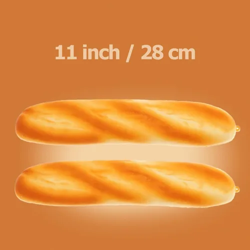 Miniatura 2 de Gresorth 11 pulgadas PU Material Fake Cake Artificial Francés Largo Pan Decoración Modelo Cocina Juguetes Prop - 2pcs