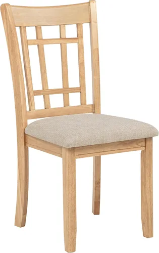 Miniatura 4 de Coaster Home Furnishings - LAVON - Madera y tela - Sillas de comedor sin brazos con asiento tapizado - Juego de 2 - Roble claro y lino - 106622