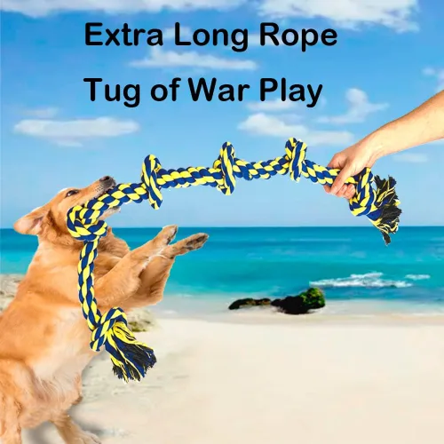 Miniatura 6 de Juguetes de cuerda para perros grandes para masticadores agresivos – Pitbull Tug of War, resistente, al aire libre, raza mediana a grande, juguetes