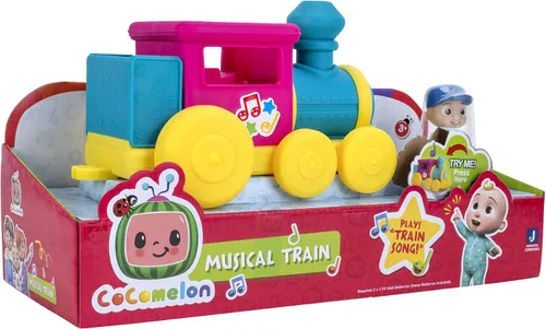 Miniatura 7 de CoComelon Característica vehículo, tren – vehículo de tren con sonidos – Figura exclusiva de conductor JJ – Se adapta a 4 figuras – Ruedas gratis