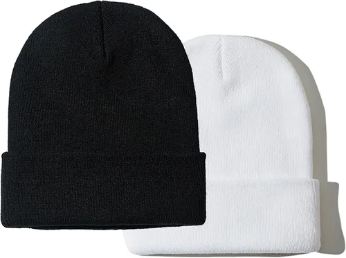 Miniatura 9 de PFFY 2 Packs Unisex Beanie Hats for Men Women Knit Winter Beanies