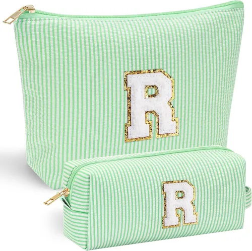 Miniatura 70 de YOOLIFE Regalos del Día de la Madre para mujeres, bolsa de maquillaje con inicial, bolsa de cosméticos, bolsa de maquillaje de viaje, regalos Rosado