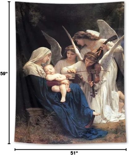Miniatura 7 de HVEST Tapiz cristiano para colgar en la pared, tapiz navideño para colgar en la pared, tapiz de Jesús para dormitorio, habitación, decoración