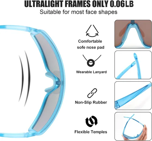 Miniatura 5 de Karsaer Vision - Gafas de sol deportivas para hombres y mujeres, gafas de sol de béisbol para jóvenes, niños, adolescentes y niñas Rojo