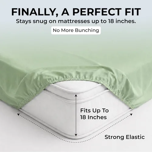Miniatura 4 de Sábanas de Cama de Algodón 100% Natural Juego de Sábanas Cal King de Tejido Satinado de Una Sola Capa de 500 TC Ropa de Cama Sólida Transpirable