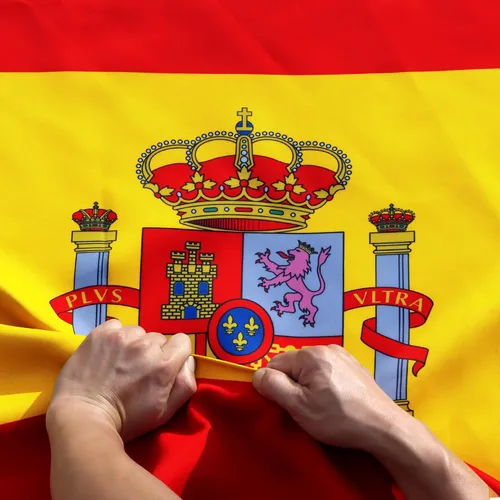 Anley Bandera de España de 3 capas de doble cara a prueba de rasgaduras, 3 x 5 pies, cabecera de lona y resistente a las arrugas, las banderas