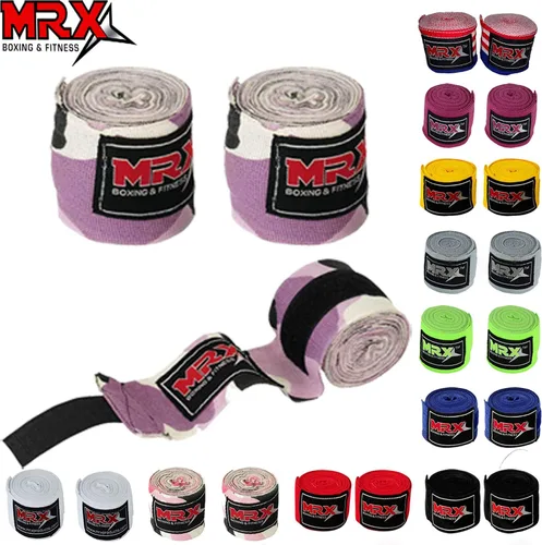 Miniatura 9 de MRX BOXING & FITNESS Boxing Hand Wraps Semi-Elalstic Multi Colors Great for MMA Boxing Muay Thai Kick Boxing Training 118, 160, 180 Length