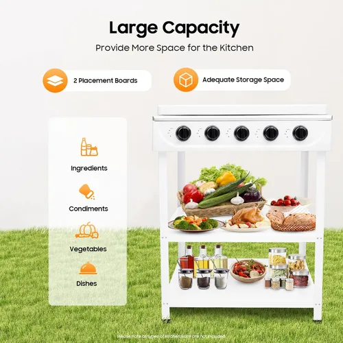 Miniatura 4 de Estufa de gas natural con 4 quemadores, estufa de gas natural portátil con soporte para patas, estufa para RV, apartamento, cocina al aire libre