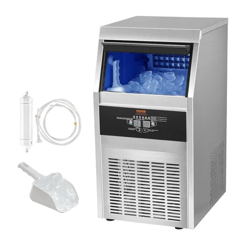 Miniatura 9 de VEVOR Máquina comercial para hacer hielo, máquina de hielo de 90 libras/24 horas con capacidad de almacenamiento de 22 libras, 40 cubitos de hielo