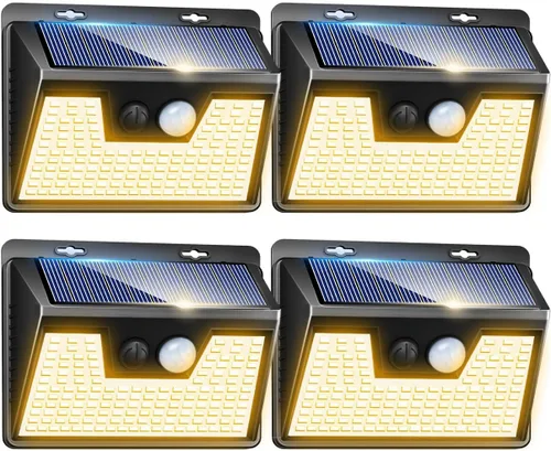 Miniatura 35 de Peasur Luces Solares para Exteriores con Sensor de Movimiento, 140 LED Luz Solar Alimentada por Energía Solar para Cerca Impermeable, 3 Modos