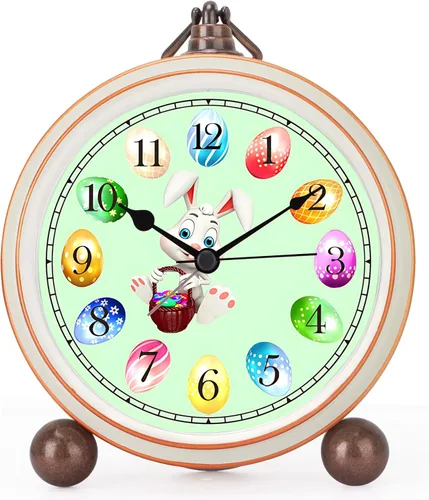 Miniatura 11 de Maxspace Reloj analógico de 5.2 pulgadas, reloj de escritorio retro silencioso sin tictac y funciona con pilas con movimiento de cuarzo, decoración