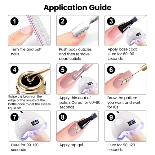 Miniatura 9 de RARJSM Esmalte de uñas en gel metálico para arte de uñas, 3D efecto espejo, gel de uñas con brillo metálico, 8 ml, pincel fino incorporado, pintura