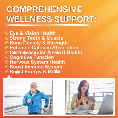 Miniatura 7 de Gomitas ADK+Vitamina B12 sin Azúcar - Vitamina D3 K2 10,000UI/ 5000UI, B12 5000 mcg 2500 mcg, K2 (MK-7) 240 mcg, Multivitamínico para Adultos