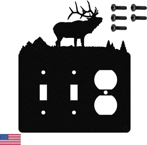 Miniatura 14 de Solitary Elk - Placa de pared dúplex individual (potencia única, negro)