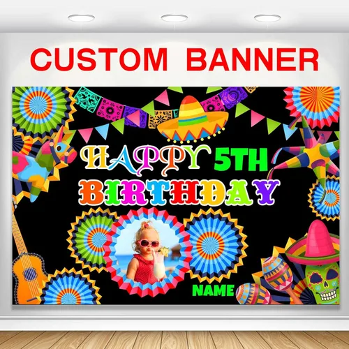Miniatura 11 de Decoración personalizada para fiesta mexicana, carnaval, fiesta de feliz cumpleaños, suministros personalizados, fiesta mexicana, carnaval, Estilo-O