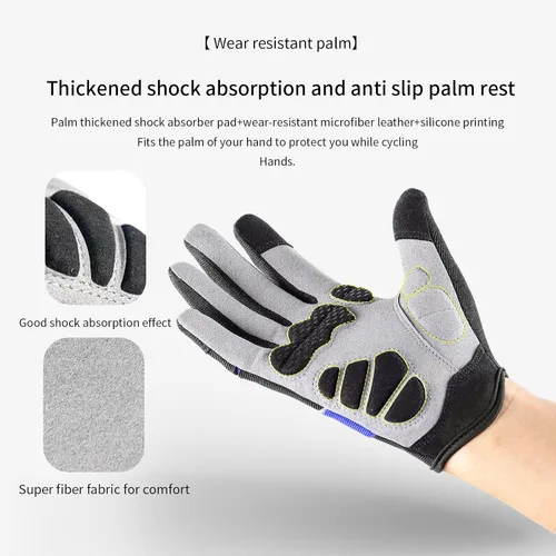 Miniatura 5 de KynciLOR Guantes de ciclismo para mujer y hombre, guantes de ciclismo con dedos para pantalla táctil y almohadillas de palma con silicona