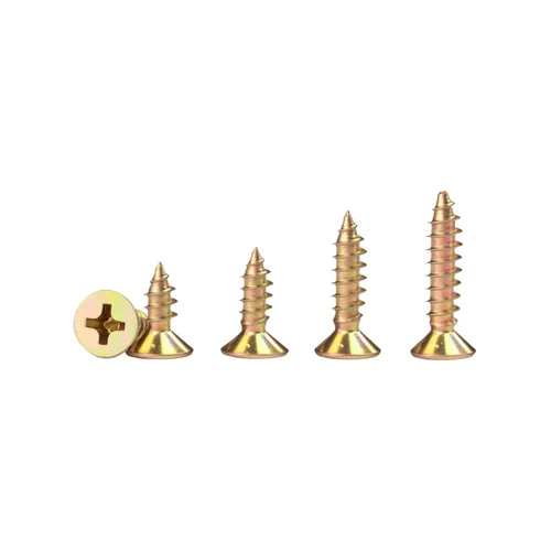 Miniatura 12 de #4 Kit surtido de tornillos de madera pequeños de cabeza plana, 420 piezas, tornillo corto Phillips, chapado en zinc amarillo, montaje de bisagra