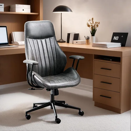 Miniatura 10 de ovios Silla de oficina ergonómica ejecutiva, respaldo alto, cómodas sillas de computadora de piel sintética de gamuza sintética, sillón giratorio