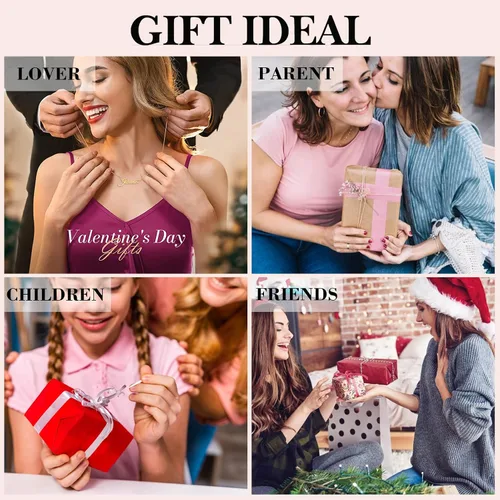 Miniatura 6 de Juantao Collar personalizado con nombre chapado en oro de 18 quilates con corazón regalos personalizados para mujeres, adolescentes y niñas, Metal
