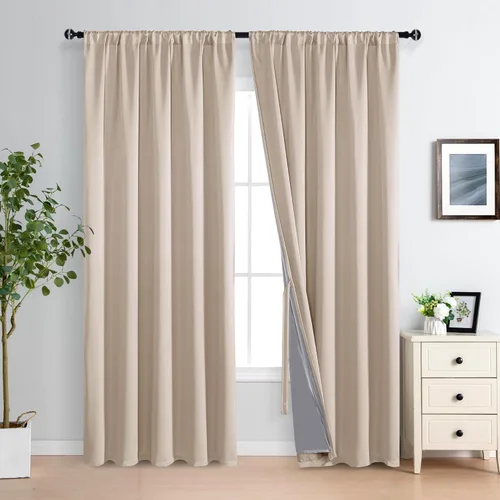 Miniatura 64 de XWZO Cortinas Opacas 100% Blancas - Cortinas de Bloqueo Total de Calor y Luz con Forro Negro para Dormitorio/Cuarto de Lavado, Paneles de Ventana