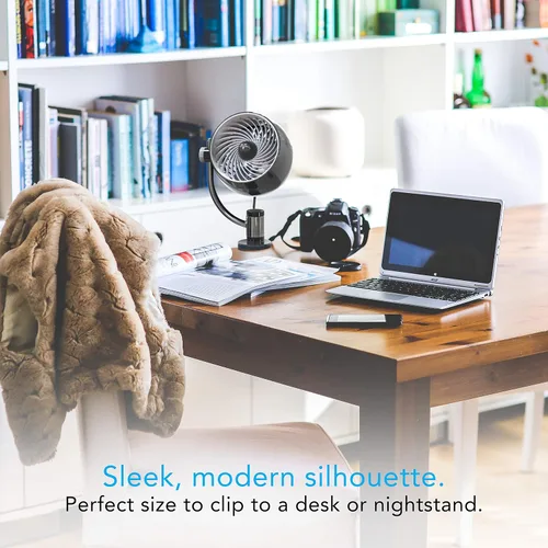 Miniatura 3 de Ventilador Circulador de Aire Personal Vornado Pivot3 con Clip, con Clip Multisuperficie, Ventilador Portátil Silencioso para Oficina o Dormitorio