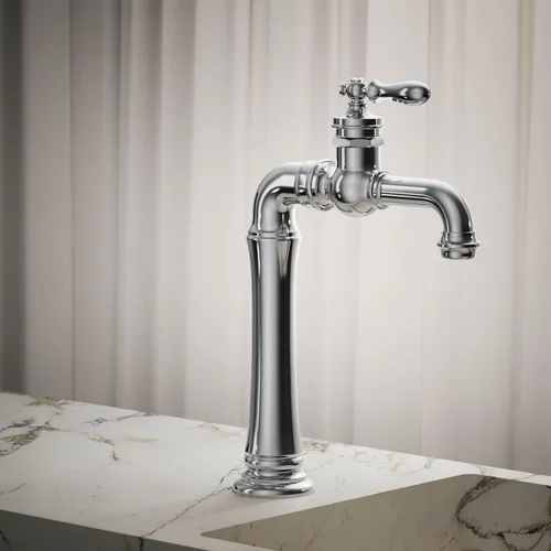 Miniatura 2 de Kohler 72763-9M-CP Artifacts Gentleman's - Grifo para lavabo de baño con una sola manija, 1.2 gpm, cromo pulido
