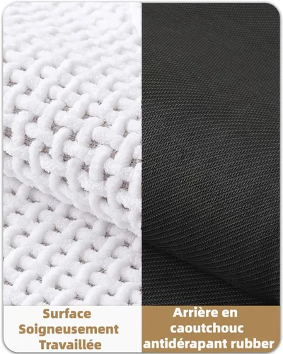 Miniatura 5 de Color&Geometry Tapete de baño con parte trasera de goma de 24 x 16 pulgadas, antideslizante, lavable a máquina, alfombra bohemia de felpilla suave