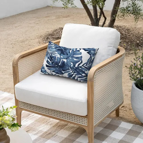 Miniatura 253 de Juego de 2 almohadas para exteriores de 16 x 16 pulgadas, repelentes al agua con interiores, para muebles de patio, hogar, jardín, geometría bohemia