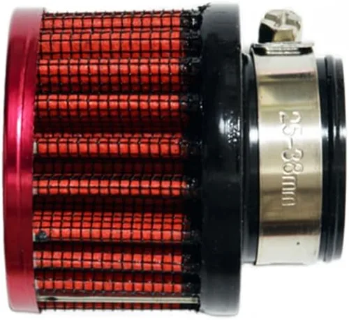 Miniatura 4 de Meriton Abrazadera de goma universal para coche de 25 mm 1" con filtro de aire de entrada con abrazadera ajustable (Rojo)