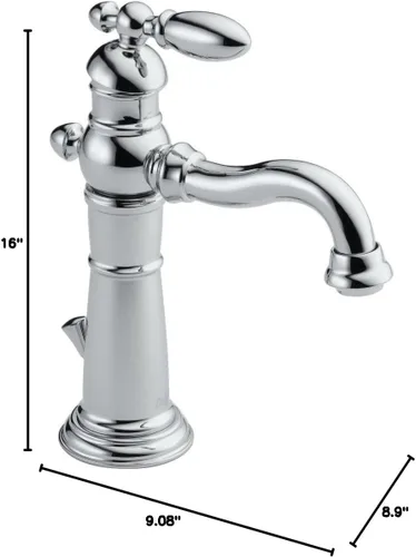 Miniatura 2 de Delta Faucet Grifo de baño victoriano de un solo agujero, grifo de baño de una sola manija cromado, grifo de lavabo de baño, montaje de drenaje