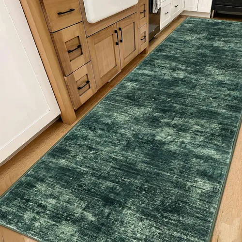 Miniatura 298 de IOHOUZE Alfombra abstracta lavable de 3 x 12 pies para pasillos, antideslizante para cocina, camino de entrada de lana sintética para interiores