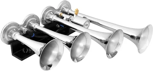 Miniatura 2 de Vixen Horns Train Horn Kit for Trucks/Car/Semi. Complete Onboard System- 150psi Air Compressor, 0.5 Gallon Tank, 4 Trumpets. Super Loud dB. Fits