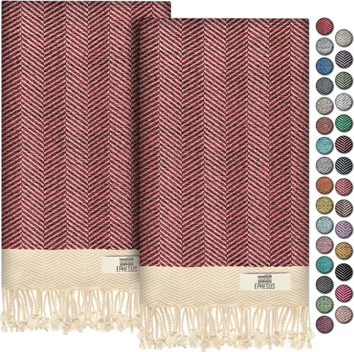 Miniatura 40 de EPHESUS TOWELS Toallas de Mano - Juego de 2 18" x 30" - Toalla de Mano Turca Decorativa para Baño, Cocina, Invitados, Cara, Cabello, Té, Paño
