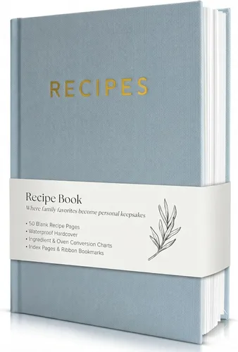 Miniatura 12 de Libro de recetas estético en blanco con cubierta impermeable, el cuaderno de recetas perfecto para escribir en tus propias recetas, hermoso libro