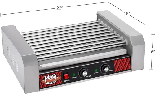 Miniatura 5 de Great Northern Popcorn - Máquina de rodillos para perros calientes - Cocina de acero inoxidable con 9 rodillos - Cocina 24 perros calientes