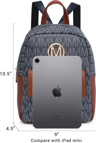 Miniatura 6 de MKP - Mochila pequeña para mujer, bolso de hombro con borla y dije, Azul oscuro, Mochilas Daypack