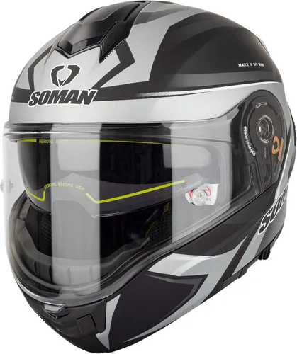 Miniatura 10 de Casco modular de motocicleta abatible de doble visera para hombre, aprobado por puntos 965