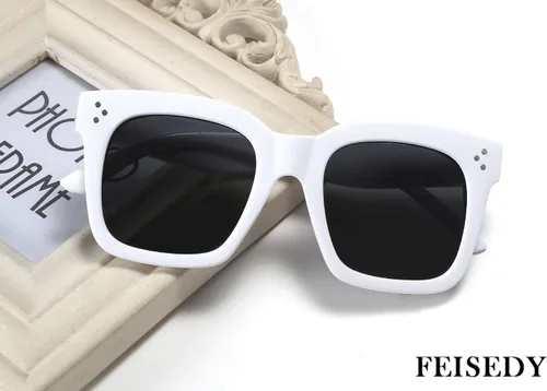 Miniatura 6 de FEISEDY Gafas de sol vintage de mariposa para mujer, diseño de lujo, cuadrado, degradado, B2486
