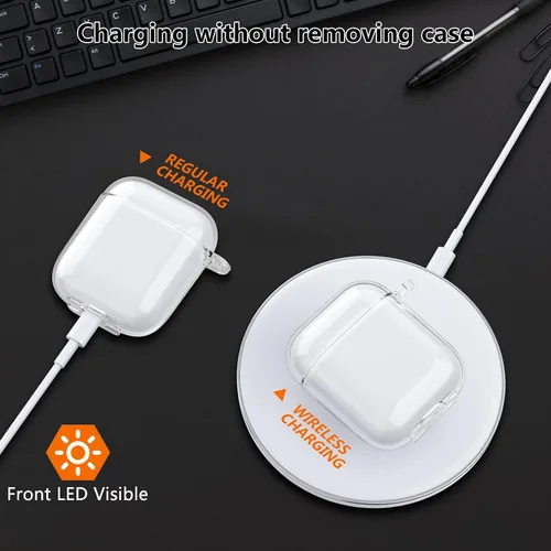 Miniatura 6 de Aircawin Funda transparente para Airpods, funda protectora a prueba de golpes para Airpod 1 y 2, accesorios de protección completa de TPU suave