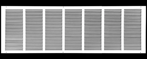 Miniatura 92 de HVAC Premium 30' x 10' [Abertura de conducto] Rejilla de aire de retorno de acero estampado plano - Pared lateral y techo - Cubierta de conducto